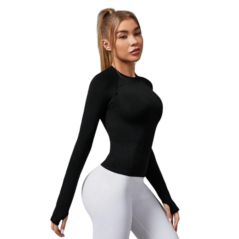 PowerFit Pack 2 Damen Sport T Shirts Nahtlos Rundhals Raglan Ärmel Elegant und Bequem