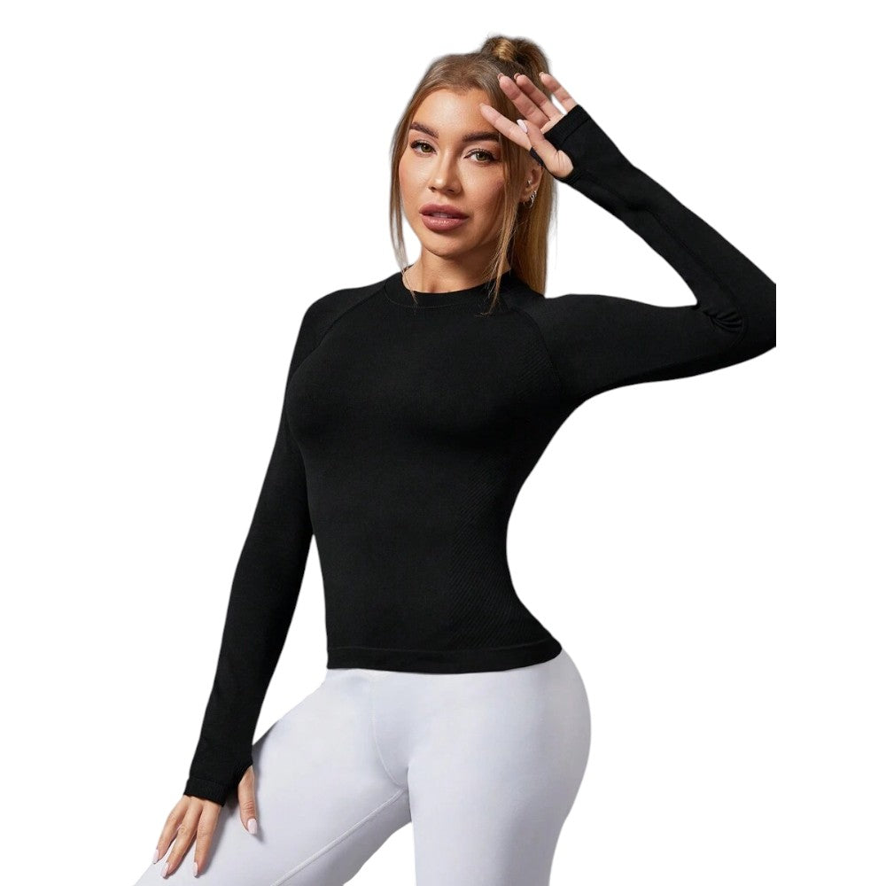PowerFit Pack 2 Damen Sport T Shirts Nahtlos Rundhals Raglan Ärmel Elegant und Bequem