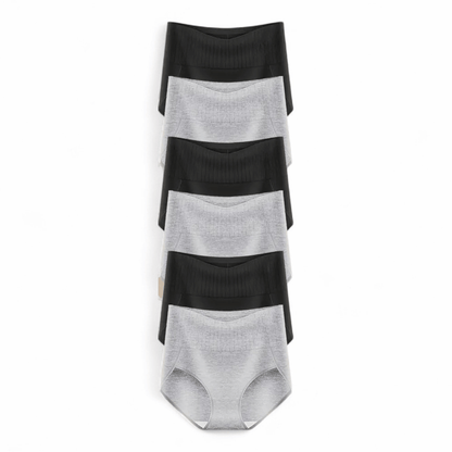 6er Set EssenceFit Damen Slip Hohe Taille Bauchkontrolle