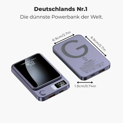 KOILAGER® Magnetische Powerbank 10000mAh Ultradünn 22,5W Schnellladung Wireless LED