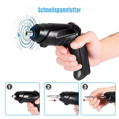 Tragbares Elektro-Werkzeugset 4,2V — Mini-Bohrmaschine und kabelloser Schraubendreher