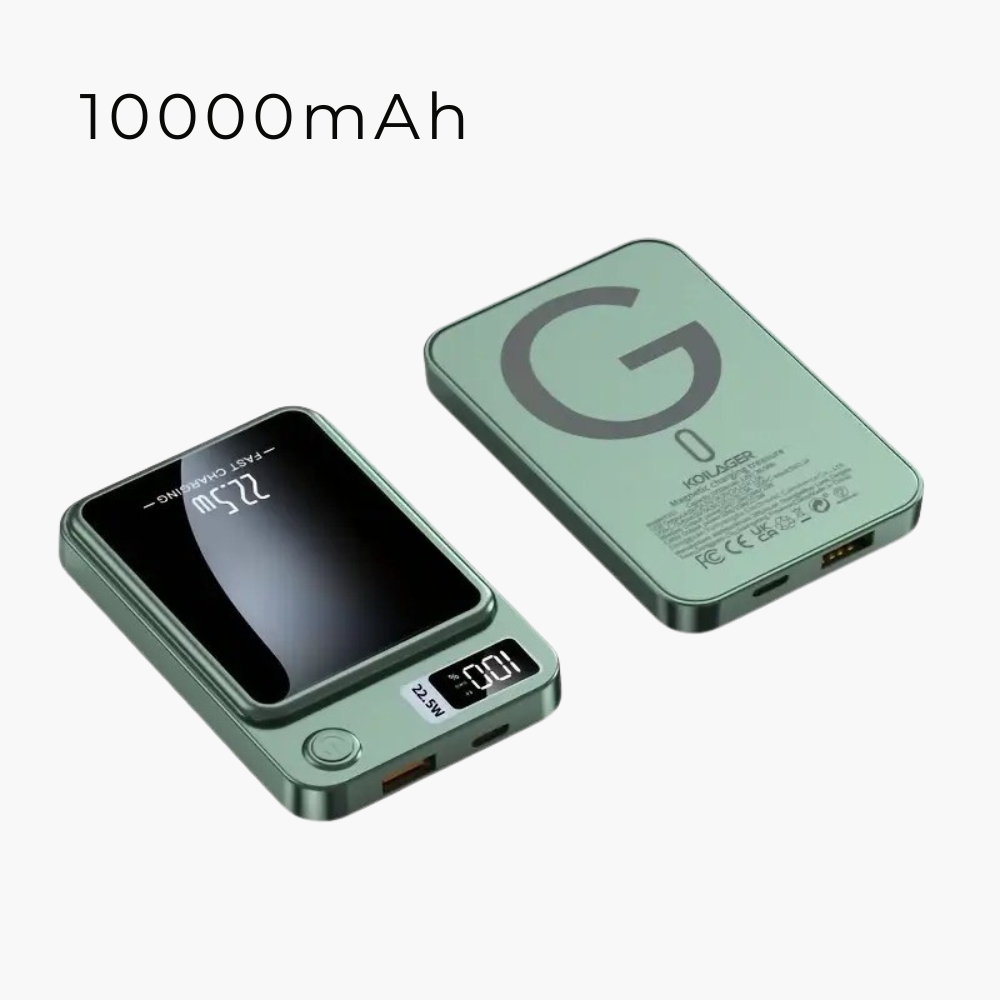 KOILAGER® Magnetische Powerbank 10000mAh Ultradünn 22,5W Schnellladung Wireless LED