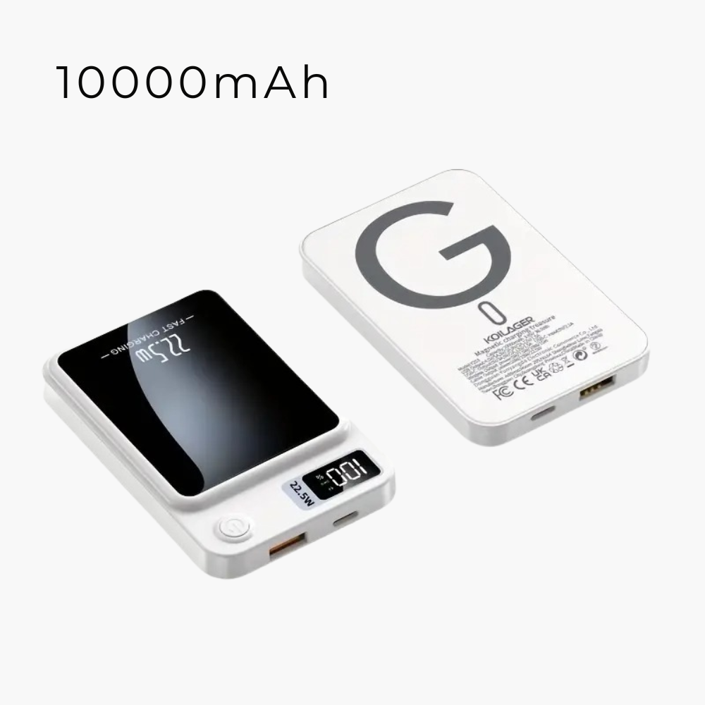 KOILAGER® Magnetische Powerbank 10000mAh Ultradünn 22,5W Schnellladung Wireless LED