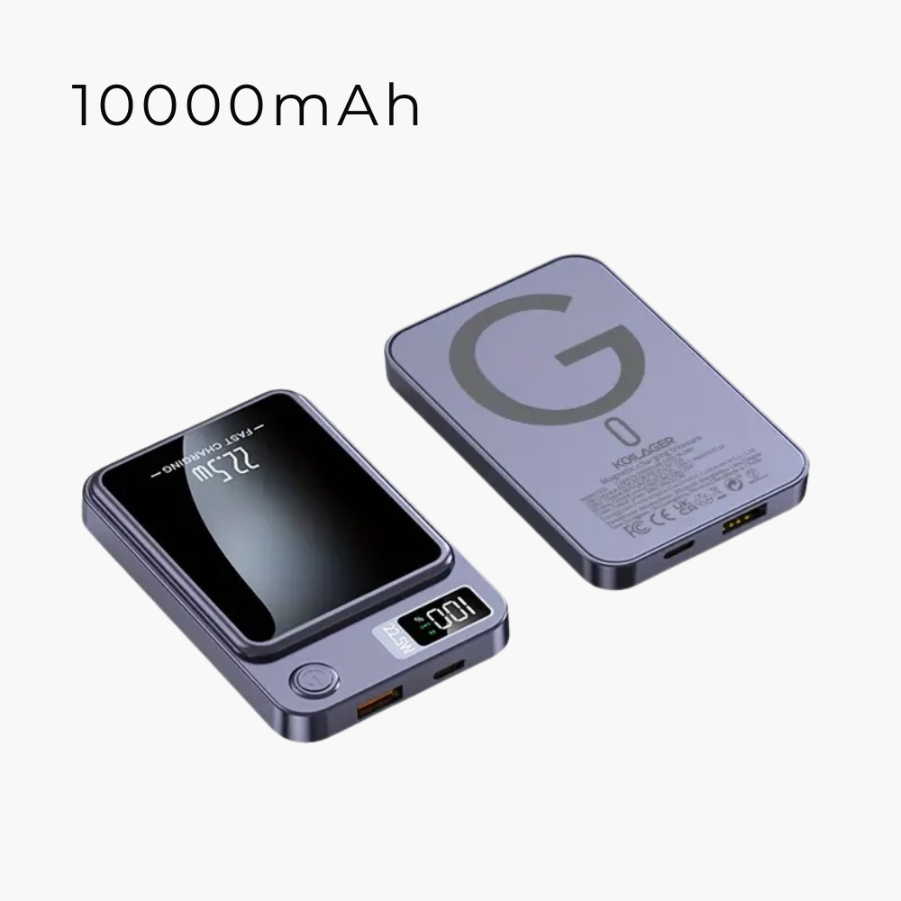 KOILAGER® Magnetische Powerbank 10000mAh Ultradünn 22,5W Schnellladung Wireless LED
