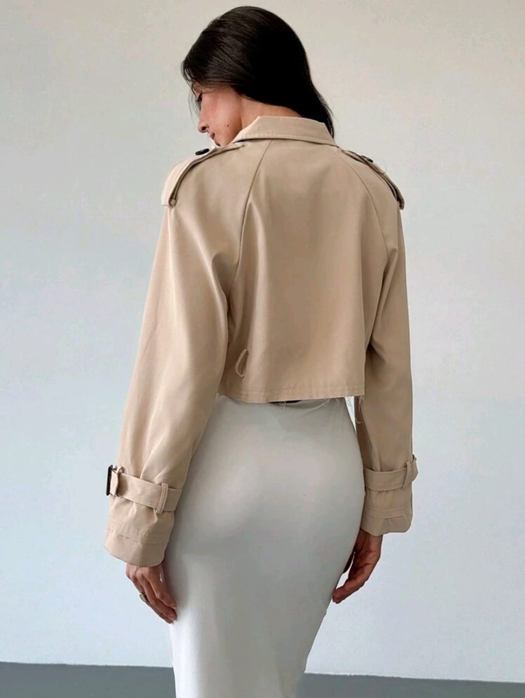 Urban Élégance Damen Trenchcoat Cropped