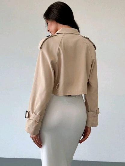 Urban Élégance Damen Trenchcoat Cropped