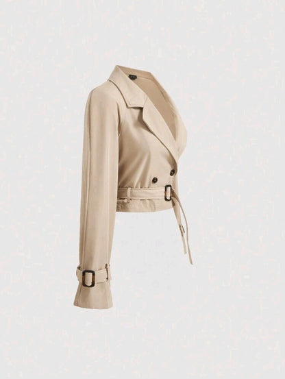 Urban Élégance Damen Trenchcoat Cropped