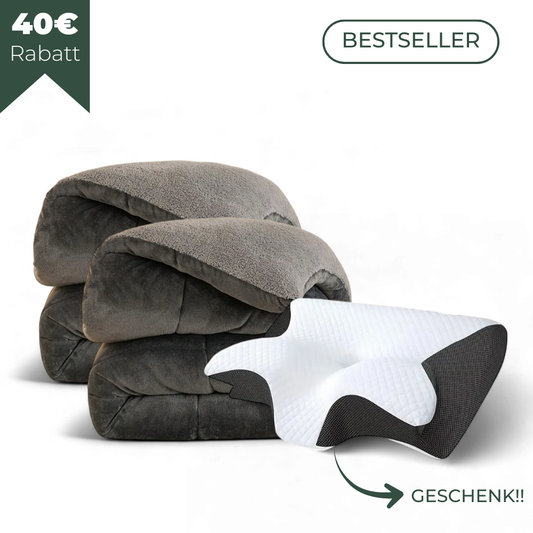 Winter Set Aurora – 2 Thermodecken + Ergonomisches Premium Kissen