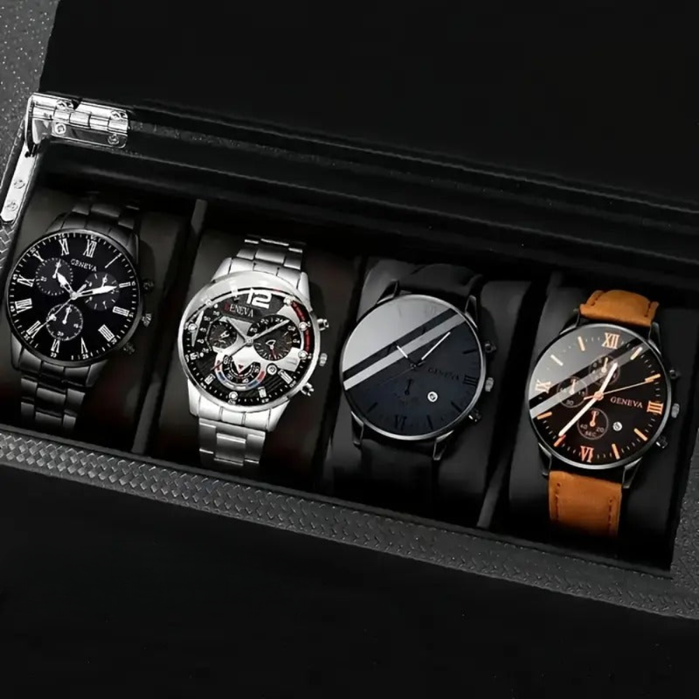 Set 4 Herren Luxusuhren Quartz Elite — 4 zum Preis von 2