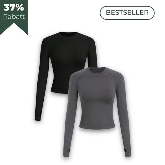 PowerFit Pack 2 Damen Sport T Shirts Nahtlos Rundhals Raglan Ärmel Elegant und Bequem