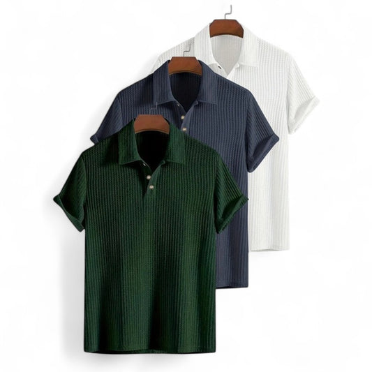 AirFlex Herren-Set 3-in-1 – Kurzarmhemd, Pullover und leichte Jacke | Kaufe 1, nimm 3 mit