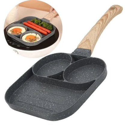 WoodHole Antihaft-Pfanne mit 3 Löchern und Holzgriff