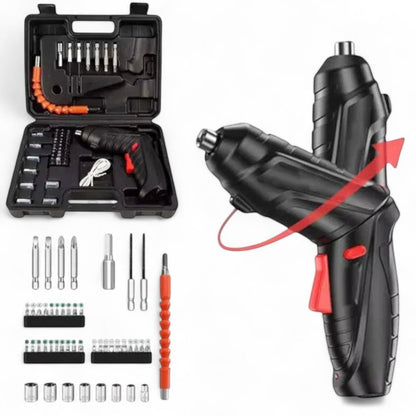 Tragbares Elektro-Werkzeugset 4,2V — Mini-Bohrmaschine und kabelloser Schraubendreher