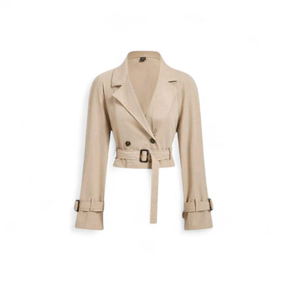 Urban Élégance Damen Trenchcoat Cropped