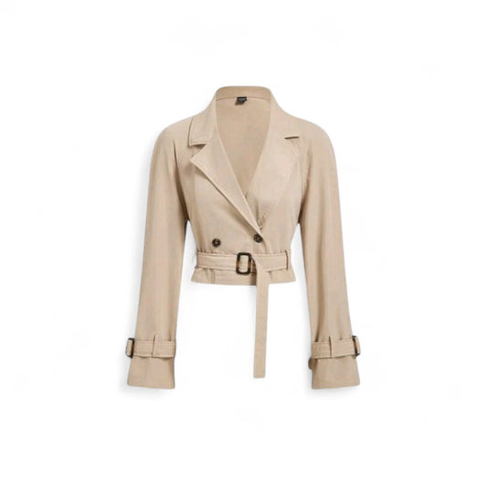 Urban Élégance Damen Trenchcoat Cropped