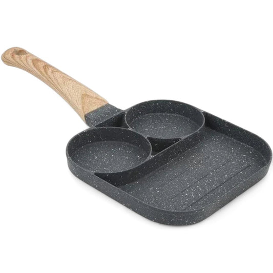 WoodHole Antihaft-Pfanne mit 3 Löchern und Holzgriff