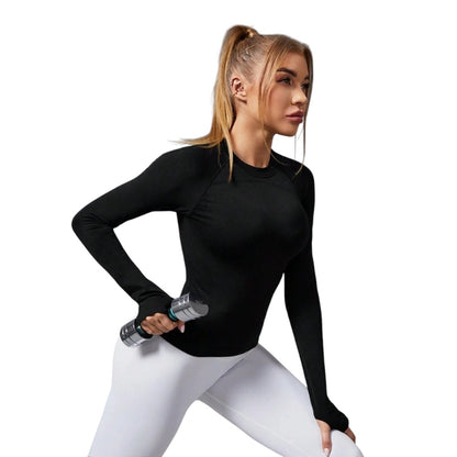 PowerFit Pack 2 Damen Sport T Shirts Nahtlos Rundhals Raglan Ärmel Elegant und Bequem