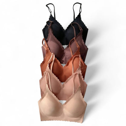 5er Set Lumea Damen Nahtlos T-Shirt BH Baumwolle Alltag