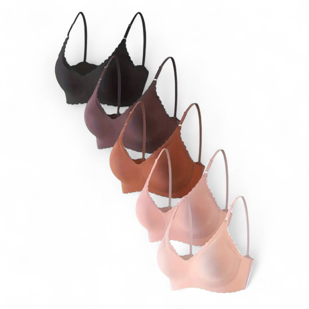 5er Set Lumea Damen Nahtlos T-Shirt BH Baumwolle Alltag