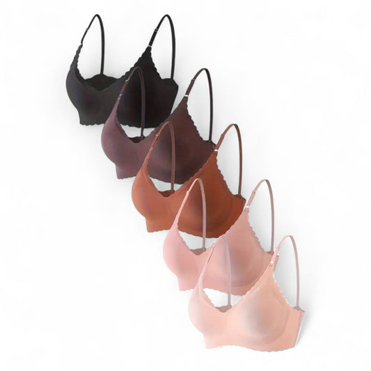 5er Set Lumea Damen Nahtlos T-Shirt BH Baumwolle Alltag