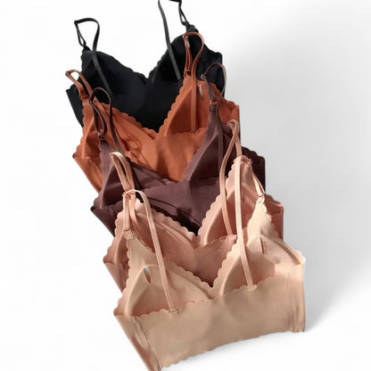 5er Set Lumea Damen Nahtlos T-Shirt BH Baumwolle Alltag