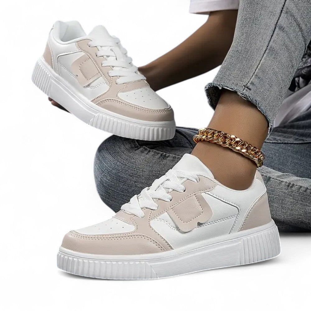 Aurora Chic Damen Sneaker Mesh Leicht Dicke Sohle Bequem und Elegant