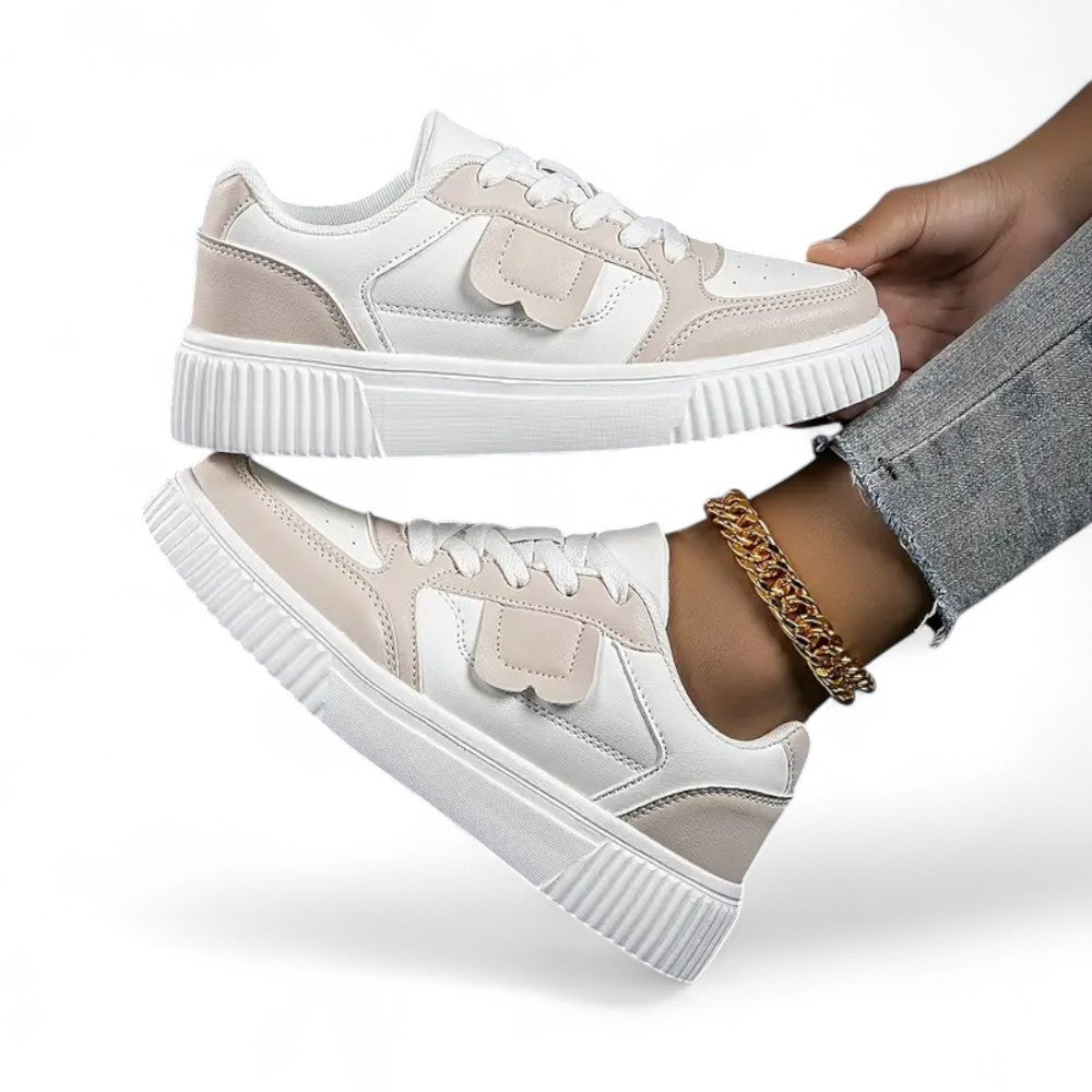 Aurora Chic Damen Sneaker Mesh Leicht Dicke Sohle Bequem und Elegant