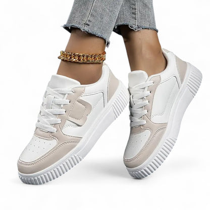 Aurora Chic Damen Sneaker Mesh Leicht Dicke Sohle Bequem und Elegant