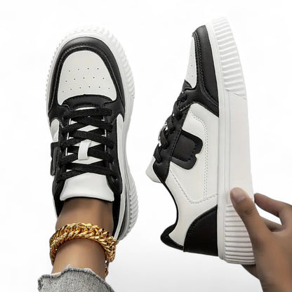 Aurora Chic Damen Sneaker Mesh Leicht Dicke Sohle Bequem und Elegant