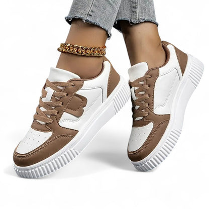 Aurora Chic Damen Sneaker Mesh Leicht Dicke Sohle Bequem und Elegant