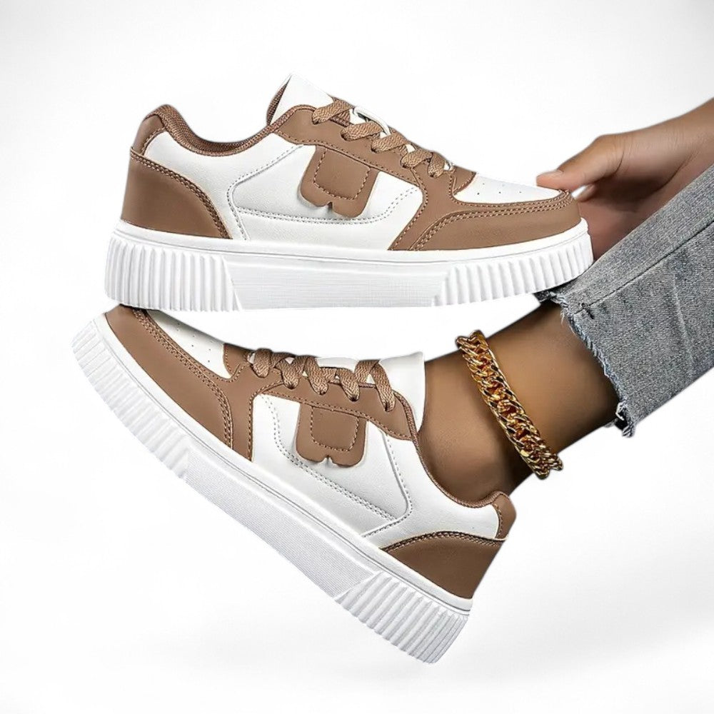 Aurora Chic Damen Sneaker Mesh Leicht Dicke Sohle Bequem und Elegant